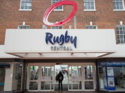 Front of Rugby central shopping centre